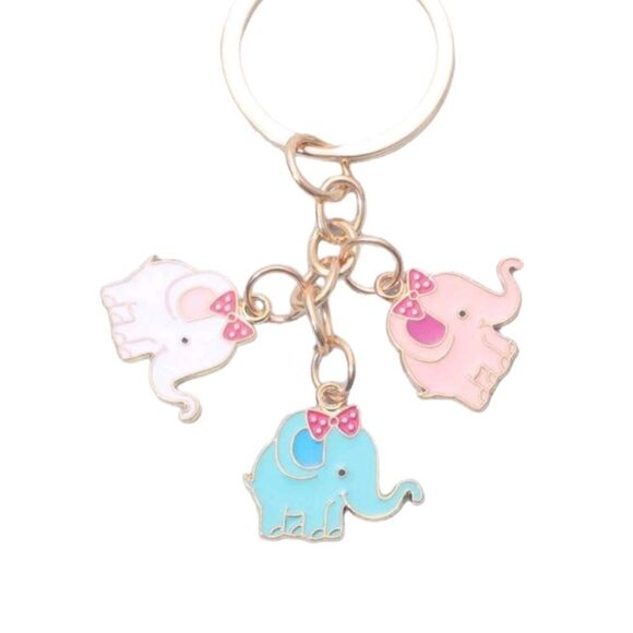 Colorful Elephant Charm Keychain - Picture 3 of 5